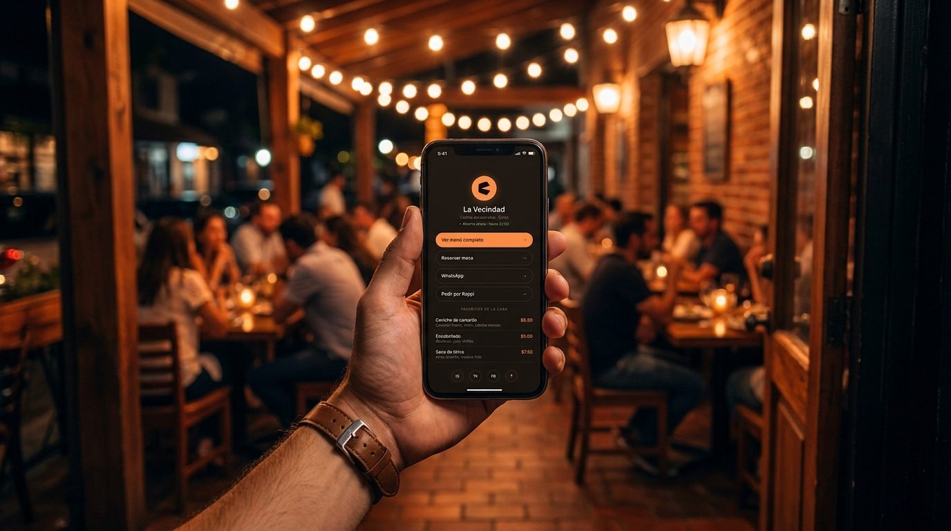 Restaurant owner approving a reservation from their phone at the entrance