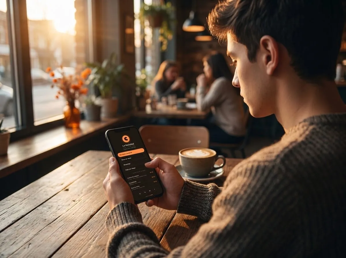 Página de link in bio de un restaurante abierta en un celular